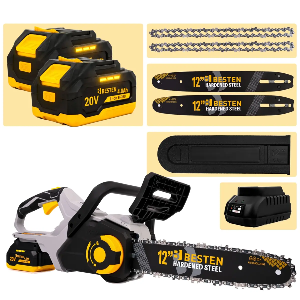 Zawartość zestawu Piła akumulatorowa 12 cali BESTEN BE0002893